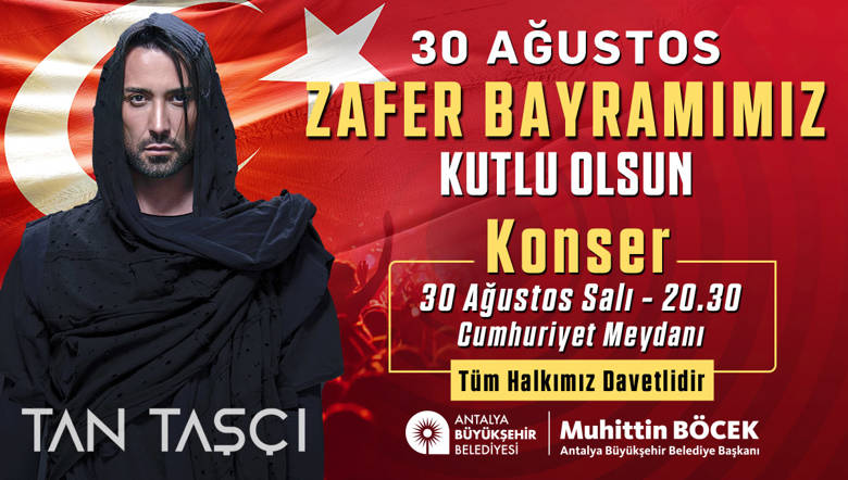 برگزاری کنسرت رایگان تان تاشچی به مناسبت جشن پیروزی توسط شهرداری آنتالیا